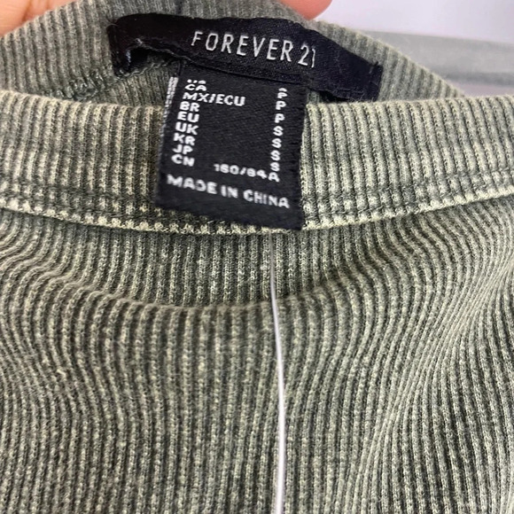 NWT Forever 21 Bodycon Dress S Green Ribbed Knit Midi Sleeveless Round Neck - Picture 6 of 10